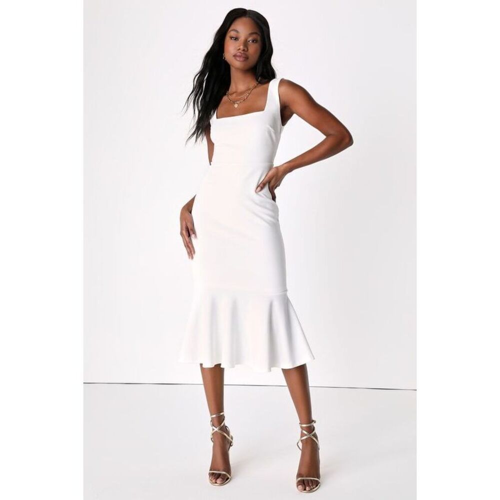 Lulu's White Midi Dress